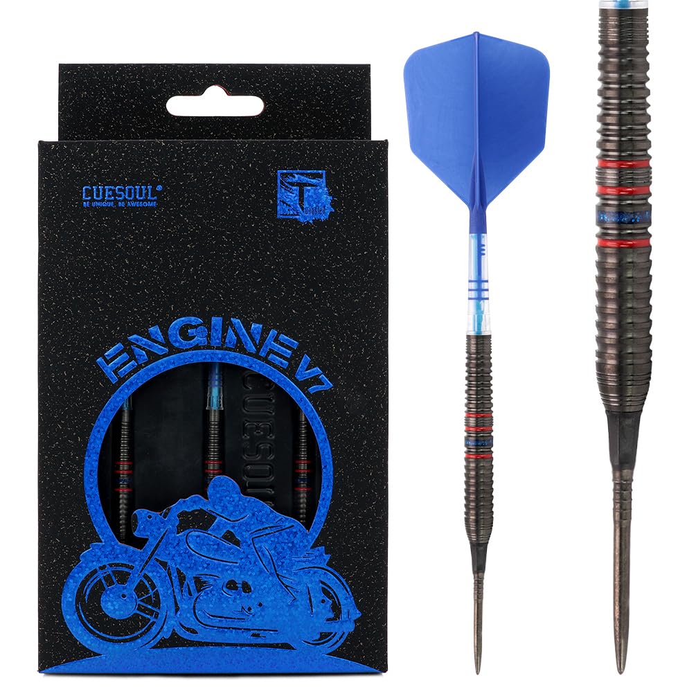 CUESOUL Engine V7 Steel Tip 90% Tungsten Dart Set with GEM Stone